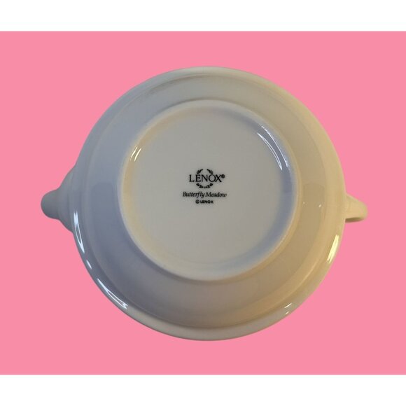 Lenox Butterfly Meadow Individual Stackable Porcelain Teapot & Lid With Teacup - Picture 9 of 12